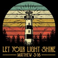Let Your Light Shine Christian Believer Religious Lighthouse Cooling Performance Crew T-Shirt