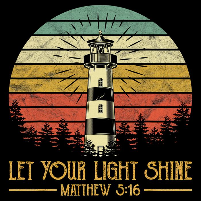 Let Your Light Shine Christian Believer Religious Lighthouse Cooling Performance Crew T-Shirt