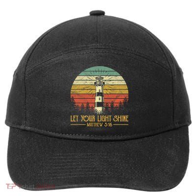 Let Your Light Shine Christian Believer Religious Lighthouse 7-Panel Snapback Hat