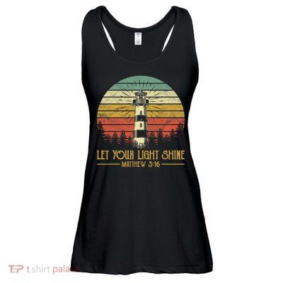 Let Your Light Shine Christian Believer Religious Lighthouse Ladies Essential Flowy Tank