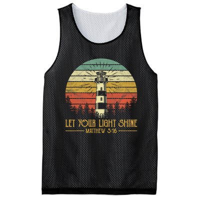 Let Your Light Shine Christian Believer Religious Lighthouse Mesh Reversible Basketball Jersey Tank