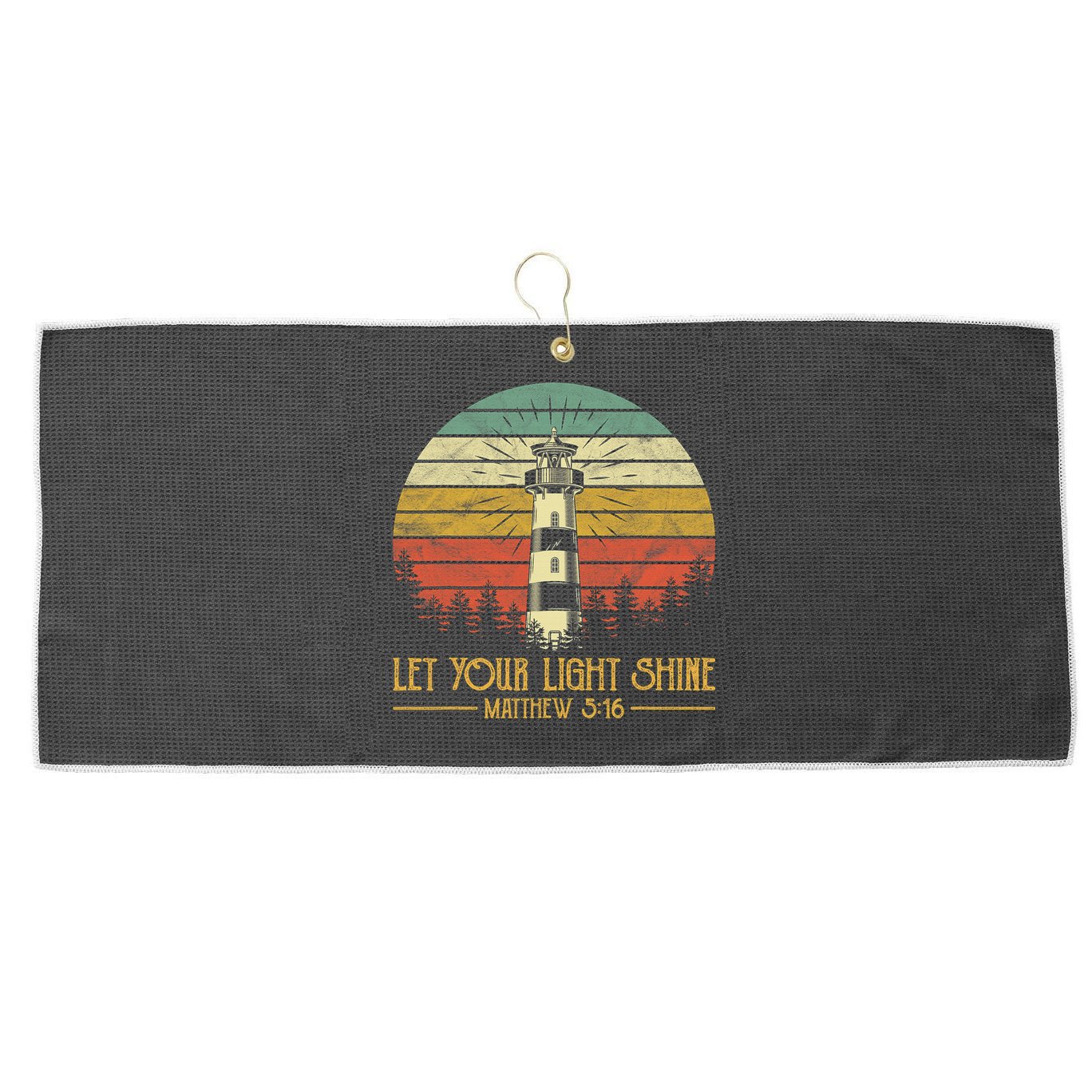 Let Your Light Shine Christian Believer Religious Lighthouse Large Microfiber Waffle Golf Towel