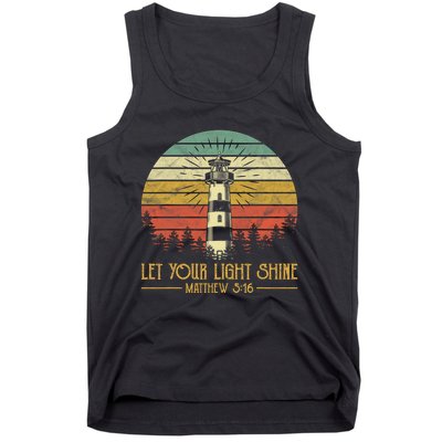 Let Your Light Shine Christian Believer Religious Lighthouse Tank Top