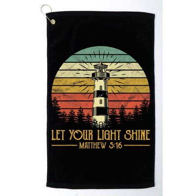 Let Your Light Shine Christian Believer Religious Lighthouse Golf Towel