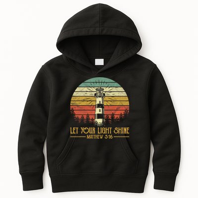 Let Your Light Shine Christian Believer Religious Lighthouse Kids Hoodie