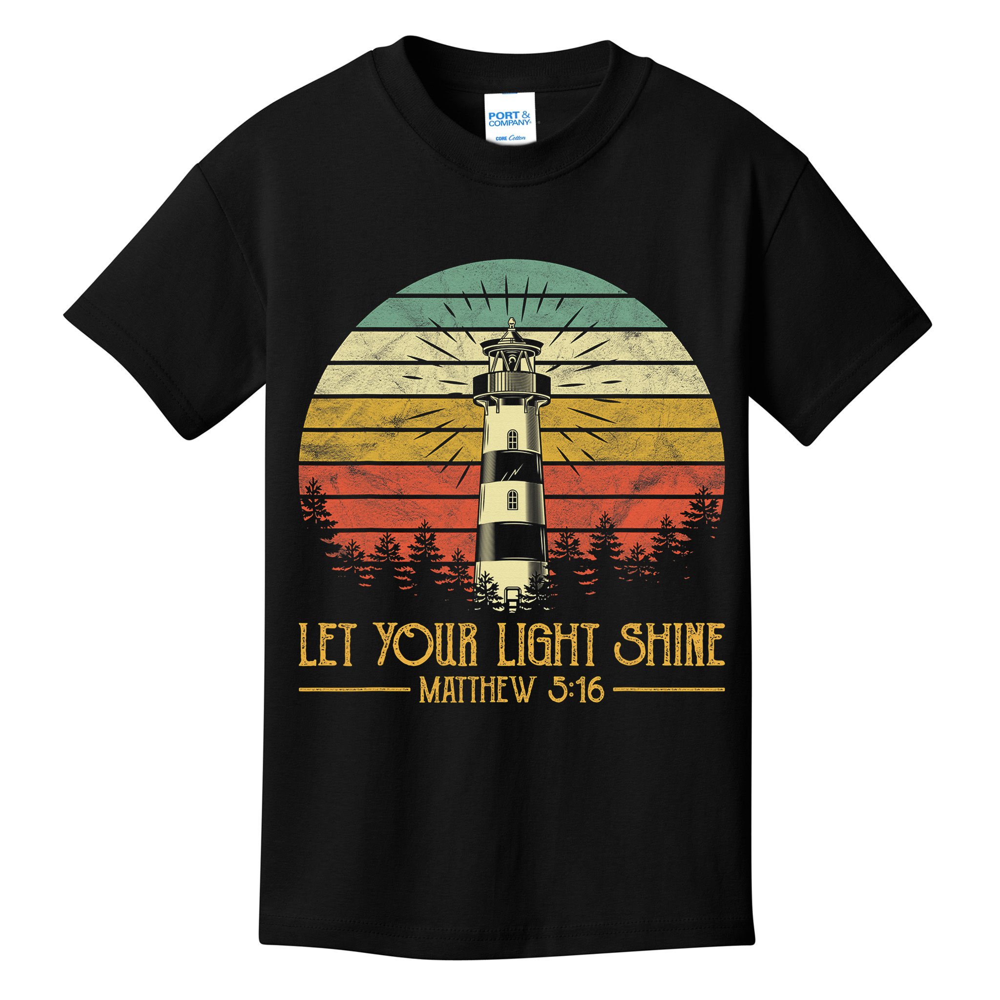 Let Your Light Shine Christian Believer Religious Lighthouse Kids T-Shirt