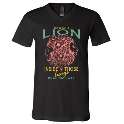 Let Your Lion Out Merch Praise Jesus V-Neck T-Shirt