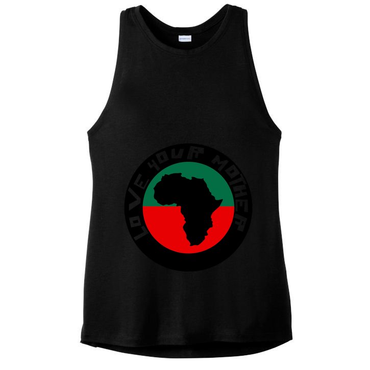 Love Your Mother Africa Black History Ladies PosiCharge Tri-Blend Wicking Tank