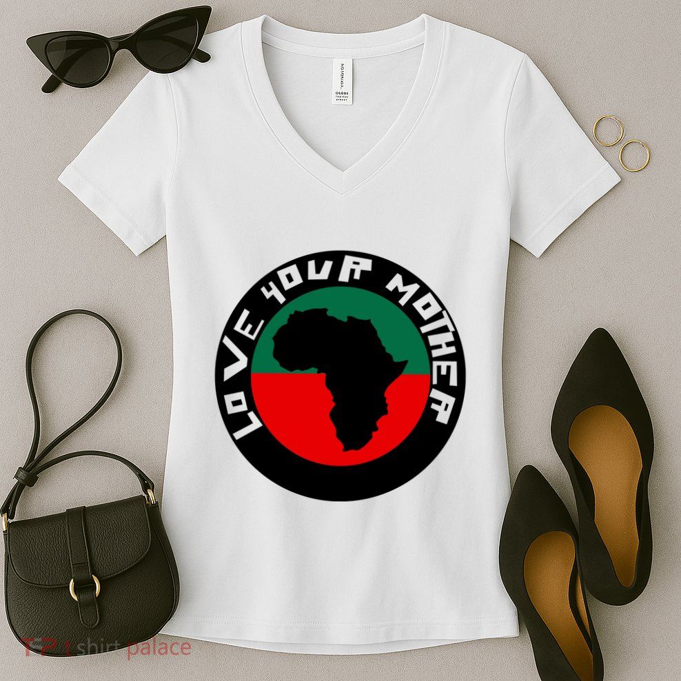 Love Your Mother Africa Black History Women's V-Neck T-Shirt
