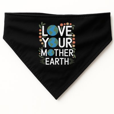 Love Your Mother Earth Eco-Friendly Nature Design Gift USA-Made Doggie Bandana