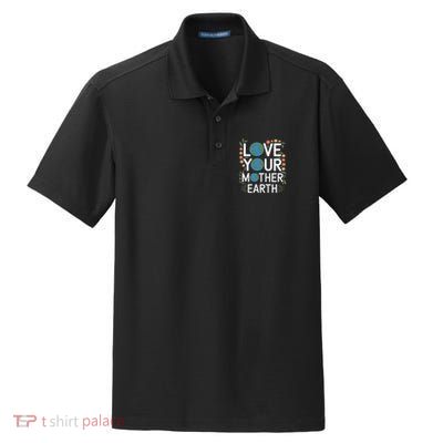 Love Your Mother Earth Eco-Friendly Nature Design Gift Dry Zone Grid Polo