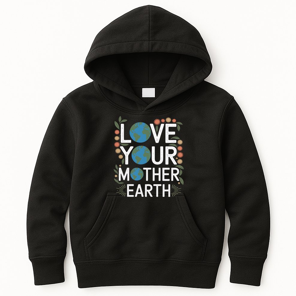 Love Your Mother Earth Eco-Friendly Nature Design Gift Kids Hoodie