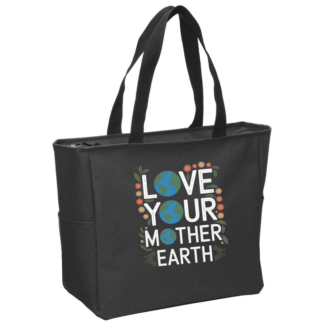 Love Your Mother Earth Eco-Friendly Nature Design Gift Zip Tote Bag