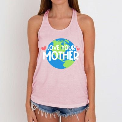 Love Your Mother Earth Day Gift Women's Knotted Racerback Tank