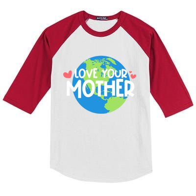 Love Your Mother Earth Day Gift Kids Colorblock Raglan Jersey