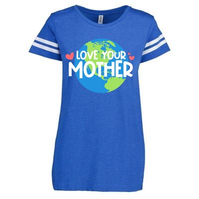 Love Your Mother Earth Day Gift Enza Ladies Jersey Football T-Shirt