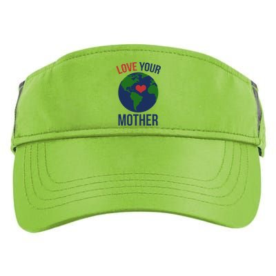 Love Your Mother Earth Day Artistic Heart Earthy T Adult Drive Performance Visor