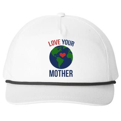 Love Your Mother Earth Day Artistic Heart Earthy T Snapback Five-Panel Rope Hat