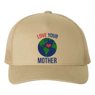 Love Your Mother Earth Day Artistic Heart Earthy T Yupoong Adult 5-Panel Trucker Hat