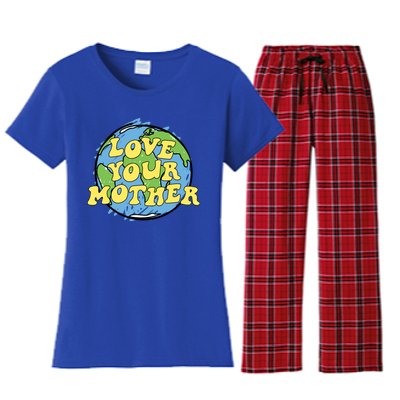 Love Your Mother Gift Earth Day Gift Or Gift Women's Flannel Pajama Set