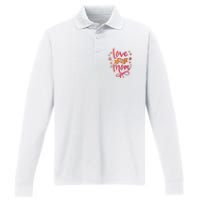 Love You Mom Gift For Her Performance Long Sleeve Polo