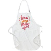 Love You Mom Gift For Her Full-Length Apron With Pockets