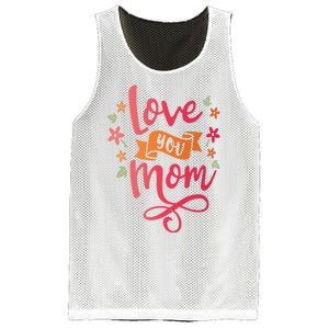 Love You Mom Gift For Her Mesh Reversible Basketball Jersey Tank