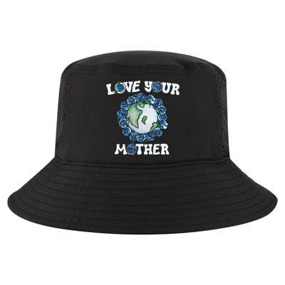 Love Your Mother Earth Day Blue Roses Cute Gift Cool Comfort Performance Bucket Hat