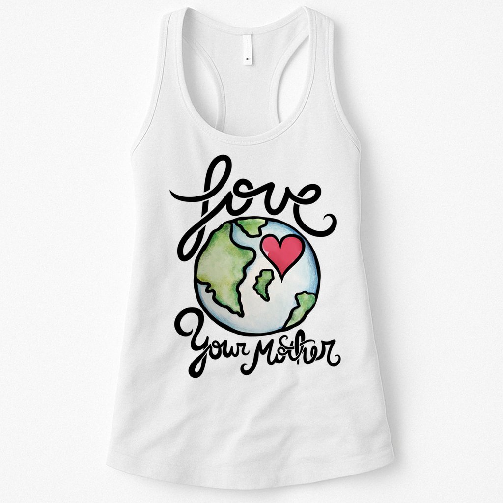 Love Your Mother Earth Day Heart Art Cool Gift Womens Tank Top