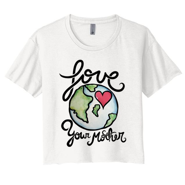 Love Your Mother Earth Day Heart Art Cool Gift Crop Top