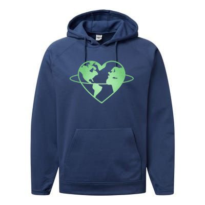 Love Your Mother Earth Day Go Green Gift Performance Fleece Hoodie