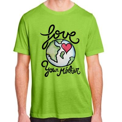 Love Your Mother Earth Day Watercolor Gift Adult ChromaSoft Performance T-Shirt