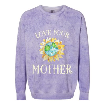 Love Your Mother Earth Global Climate Strike Cute Gift Colorblast Crewneck Sweatshirt