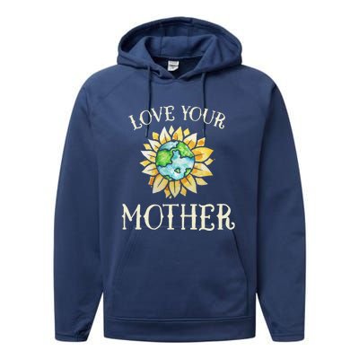 Love Your Mother Earth Global Climate Strike Cute Gift Performance Fleece Hoodie