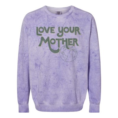 Love Your Mother Earth Outline Meaningful Gift Colorblast Crewneck Sweatshirt