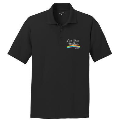 Love Your Neighbor Christian Saying Faith Quote Pride LGBT PosiCharge RacerMesh Polo