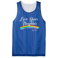 Love Your Neighbor Christian Saying Faith Quote Pride LGBT Mesh Reversible Basketball Jersey Tank