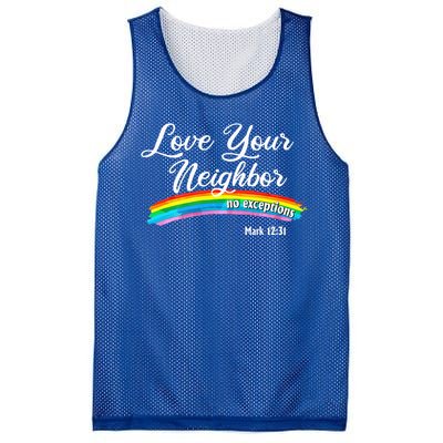 Love Your Neighbor Christian Saying Faith Quote Pride LGBT Mesh Reversible Basketball Jersey Tank