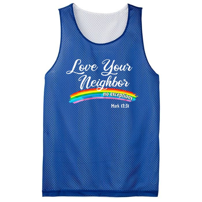 Love Your Neighbor Christian Saying Faith Quote Pride LGBT Mesh Reversible Basketball Jersey Tank