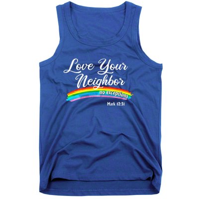 Love Your Neighbor Christian Saying Faith Quote Pride LGBT Tank Top