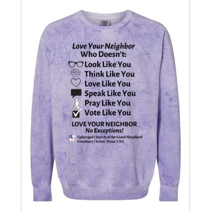 Love Your Neighbor No Exceptions Custom Design (Light) Cute Gift Colorblast Crewneck Sweatshirt