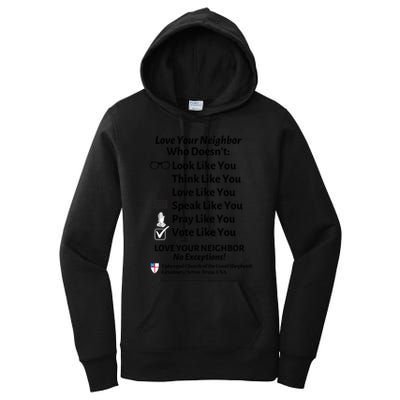 Love Your Neighbor No Exceptions Custom Design (Light) Cute Gift Women's Pullover Hoodie