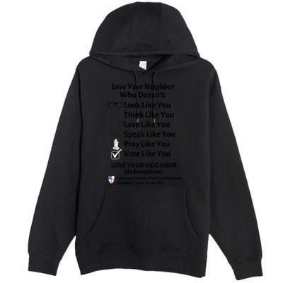 Love Your Neighbor No Exceptions Custom Design (Light) Cute Gift Premium Pullover Hoodie