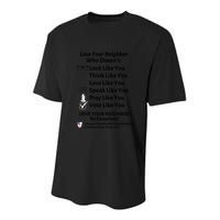 Love Your Neighbor No Exceptions Custom Design (Light) Cute Gift Youth Performance Sprint T-Shirt
