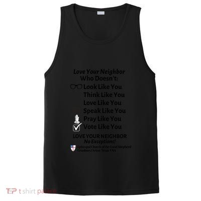 Love Your Neighbor No Exceptions Custom Design (Light) Cute Gift PosiCharge Competitor Tank