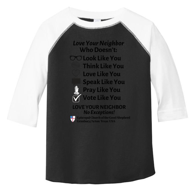 Love Your Neighbor No Exceptions Custom Design (Light) Cute Gift Toddler Fine Jersey T-Shirt