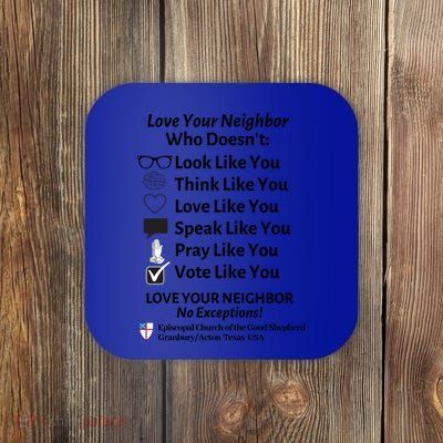 Love Your Neighbor No Exceptions Custom Design (Light) Cute Gift Coaster