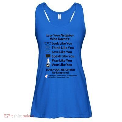 Love Your Neighbor No Exceptions Custom Design (Light) Cute Gift Ladies Essential Flowy Tank