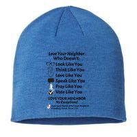 Love Your Neighbor No Exceptions Custom Design (Light) Cute Gift Sustainable Beanie