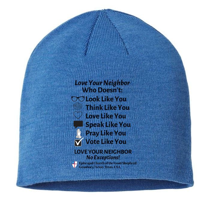 Love Your Neighbor No Exceptions Custom Design (Light) Cute Gift Sustainable Beanie